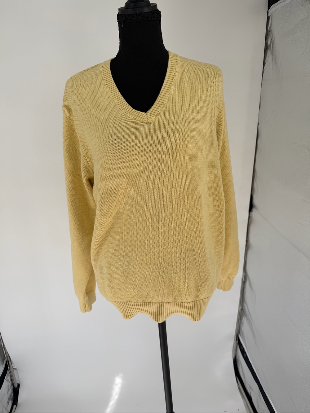 Butter Yellow John Galt V-Neck Yellow Sweater